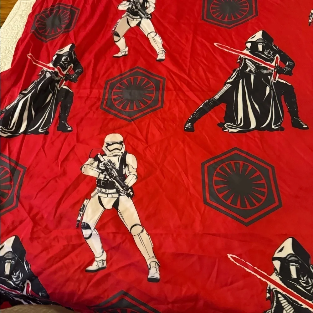 Star Wars VII Twin Sheet Set Force Awakens Stormtrooper Flat Fitted Red Kylo Ren
